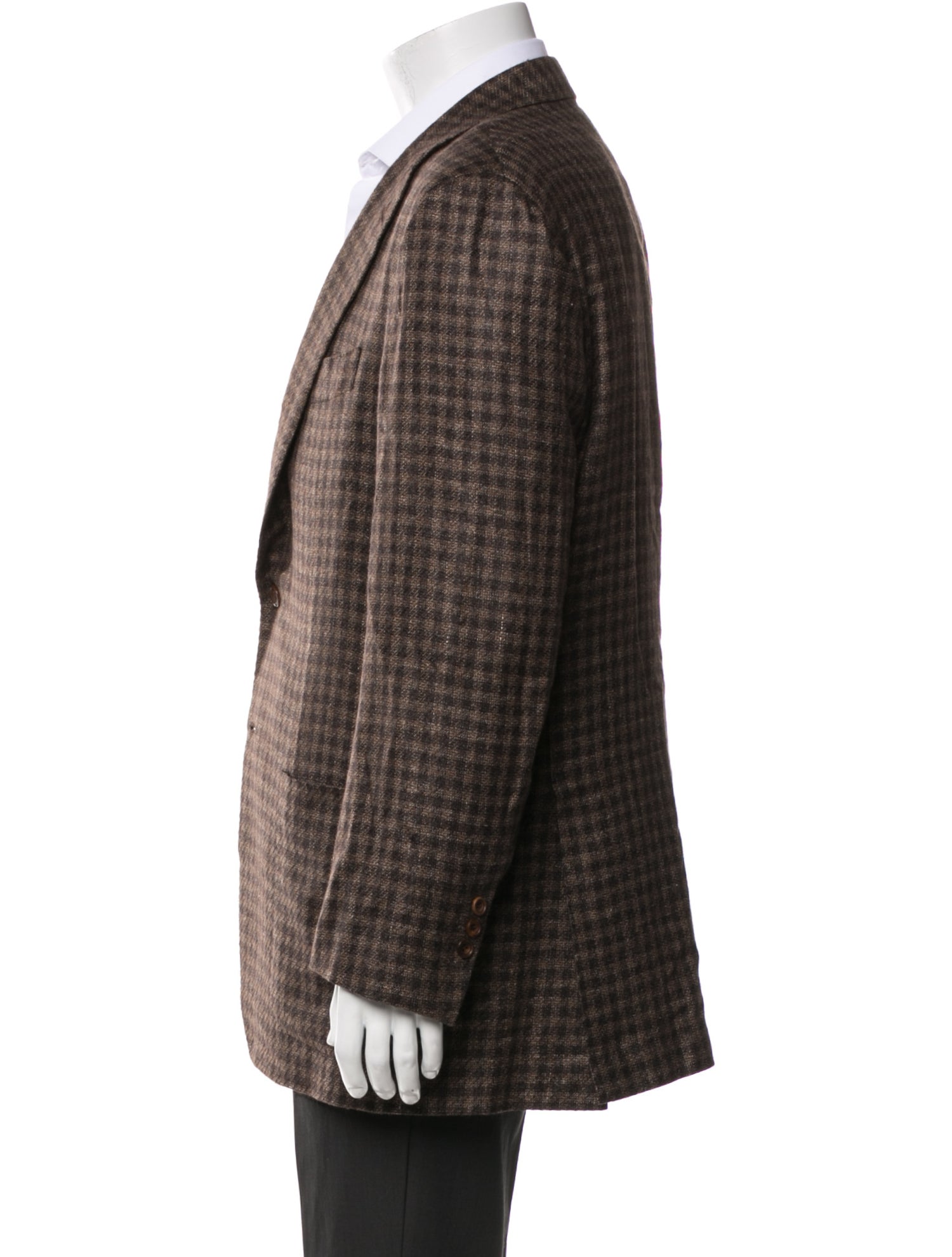 Kiton Cashmere Plaid Print Blazer