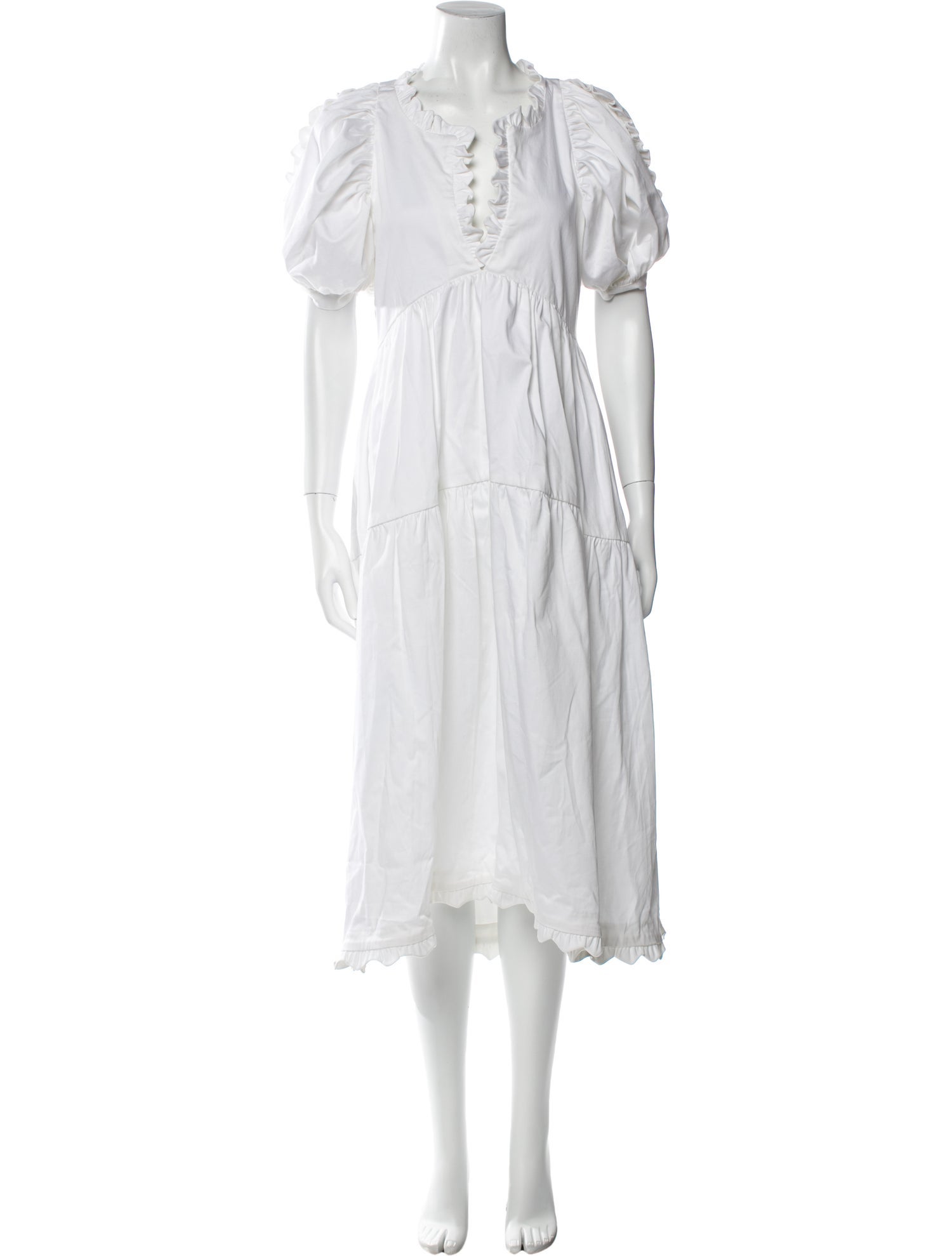 Kika Vargas V-Neck Midi Length Dress