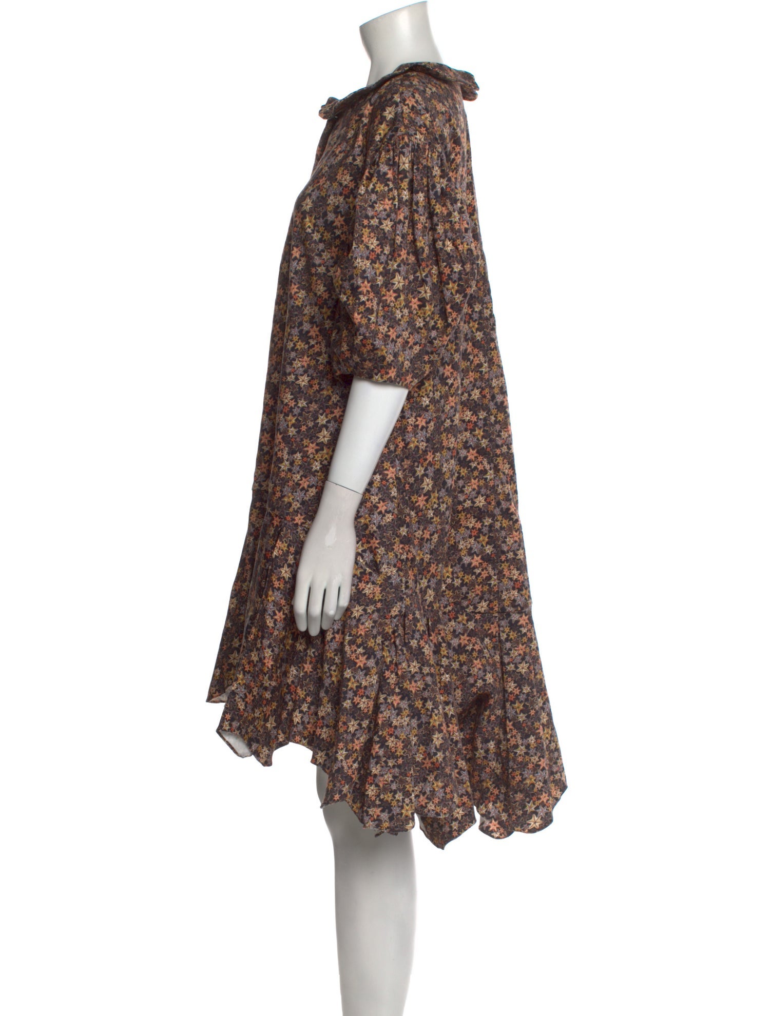 Kika Vargas Floral Print Midi Length Dress