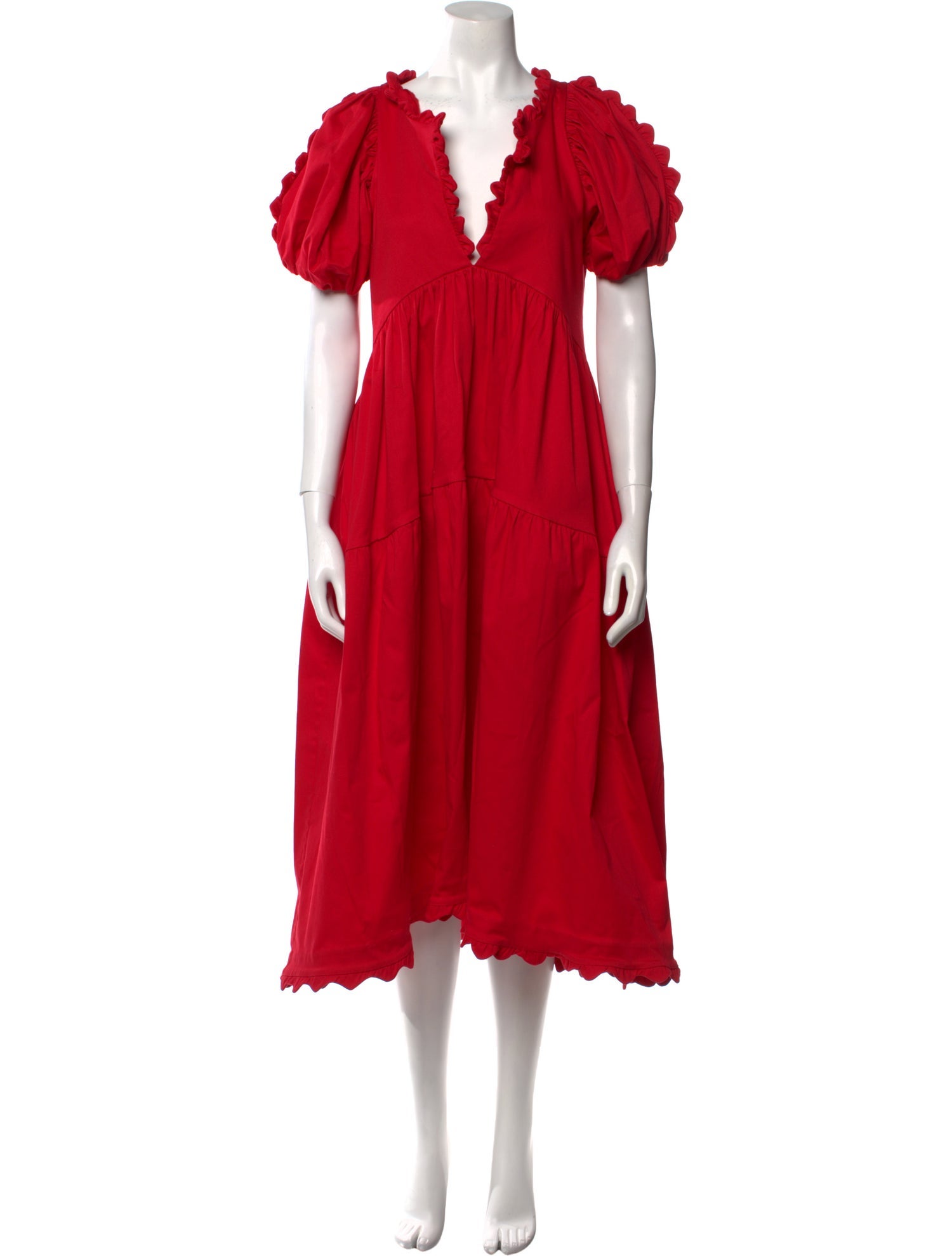 Kika Vargas V-Neck Long Dress