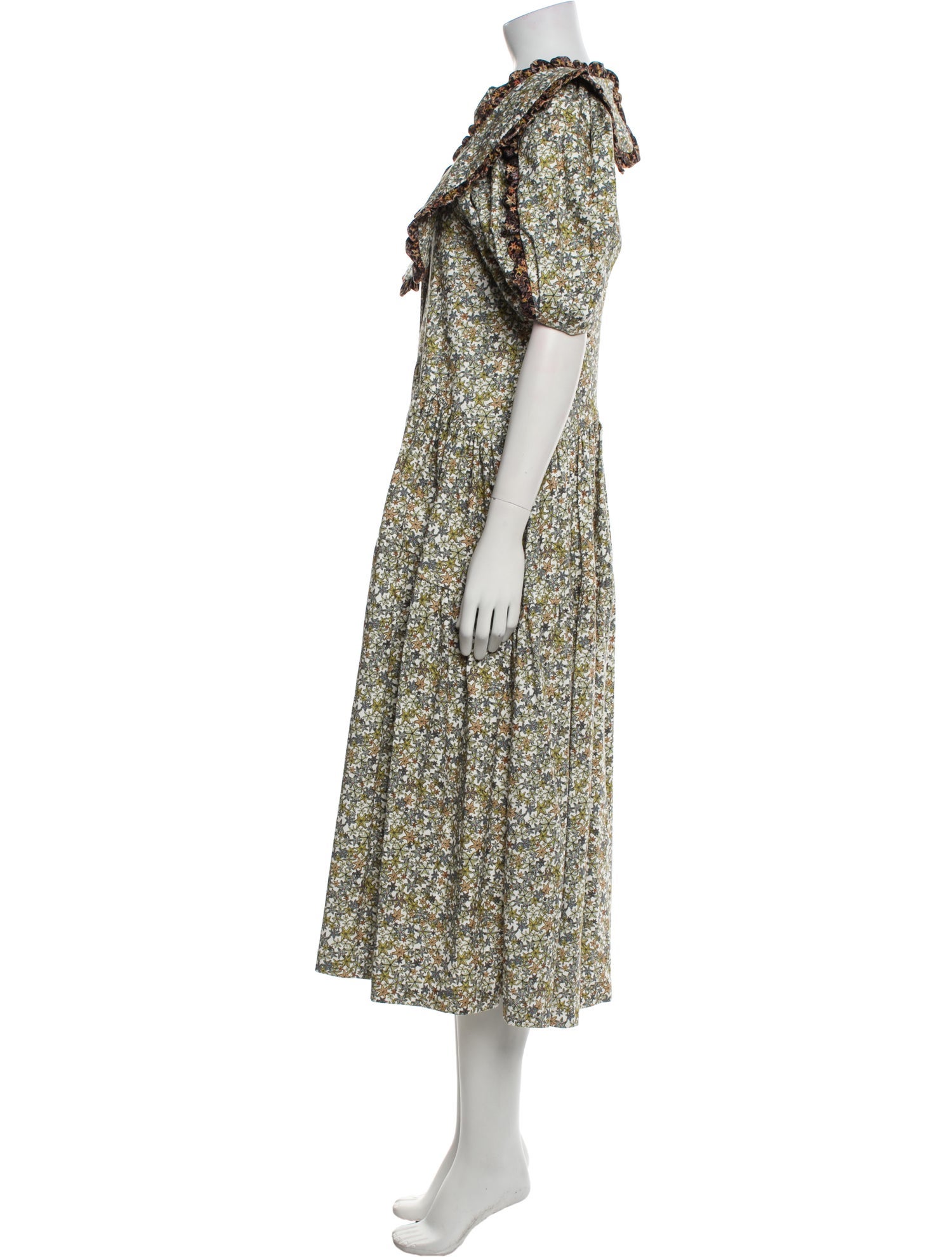 Kika Vargas Floral Print Long Dress