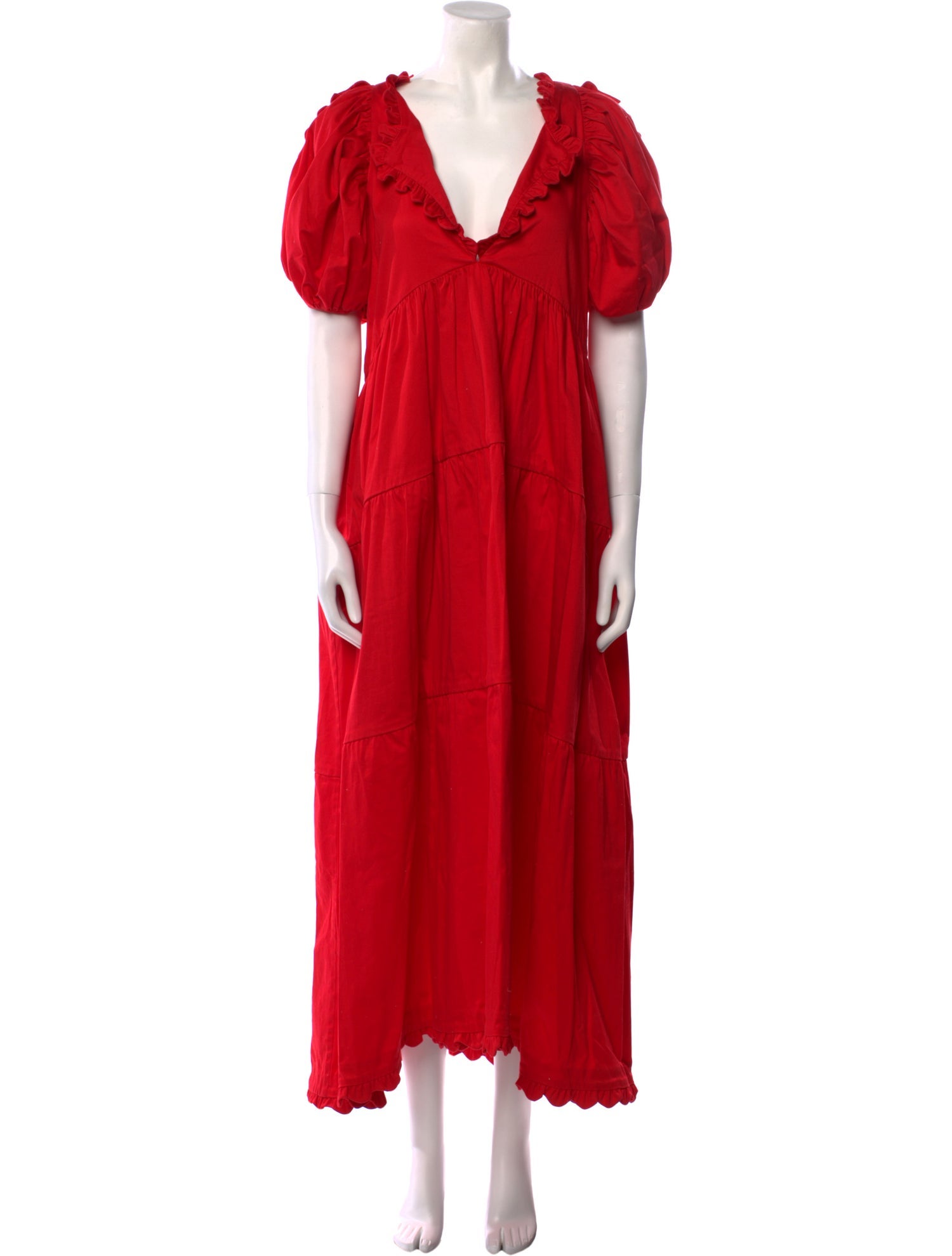 Kika Vargas V-Neck Long Dress