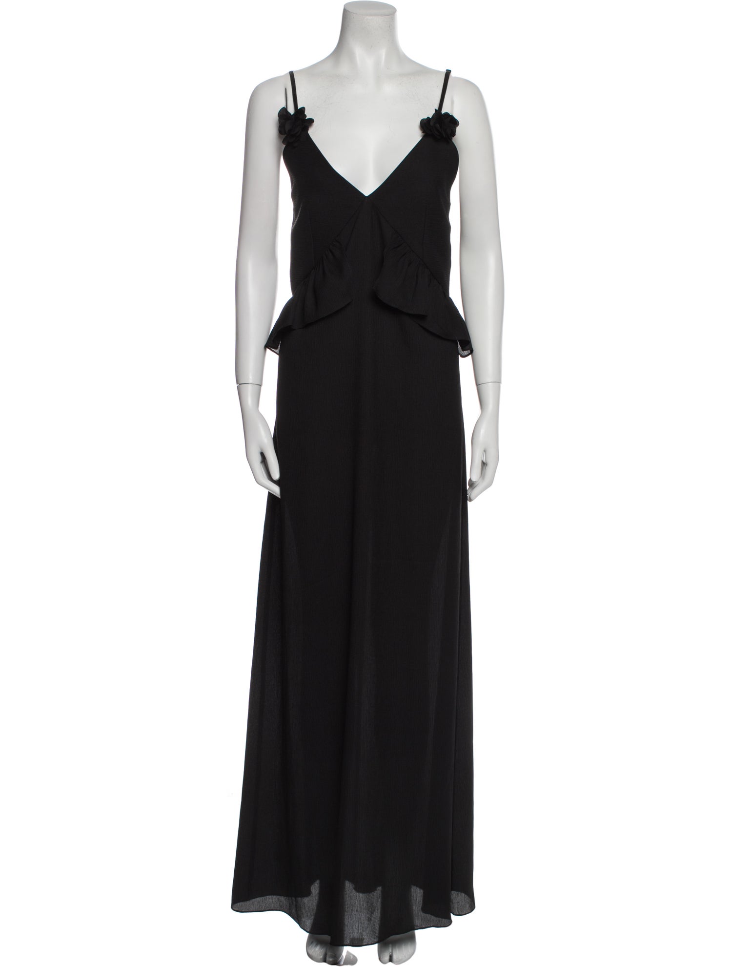 Kika Vargas V-Neck Long Dress