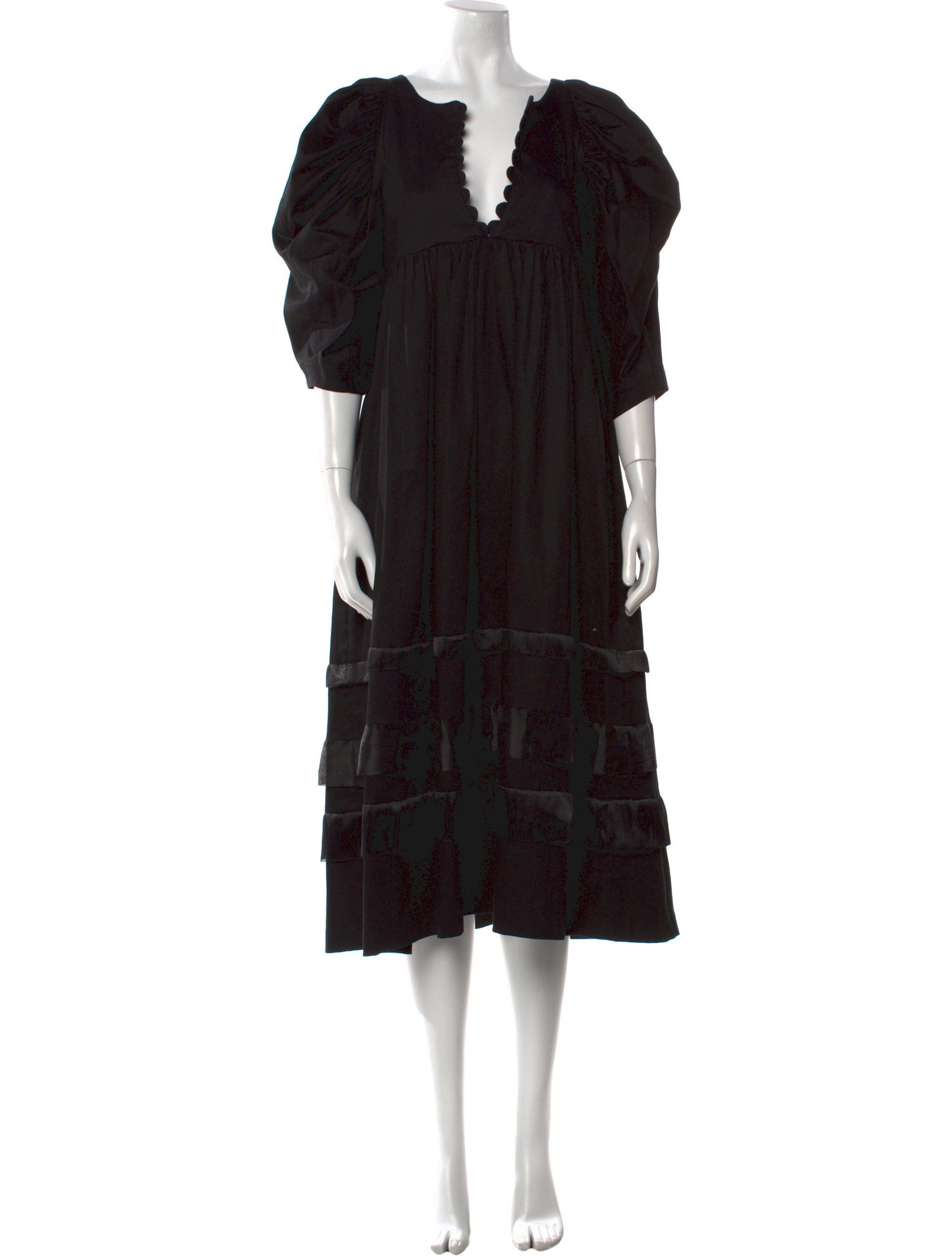 Kika Vargas V-Neck Midi Length Dress