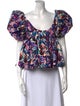 Kika Vargas Floral Print Off-The-Shoulder Blouse