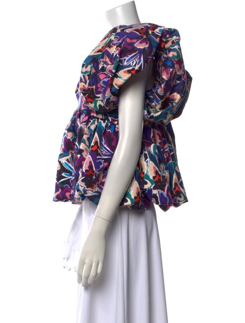 Kika Vargas Floral Print Off-The-Shoulder Blouse