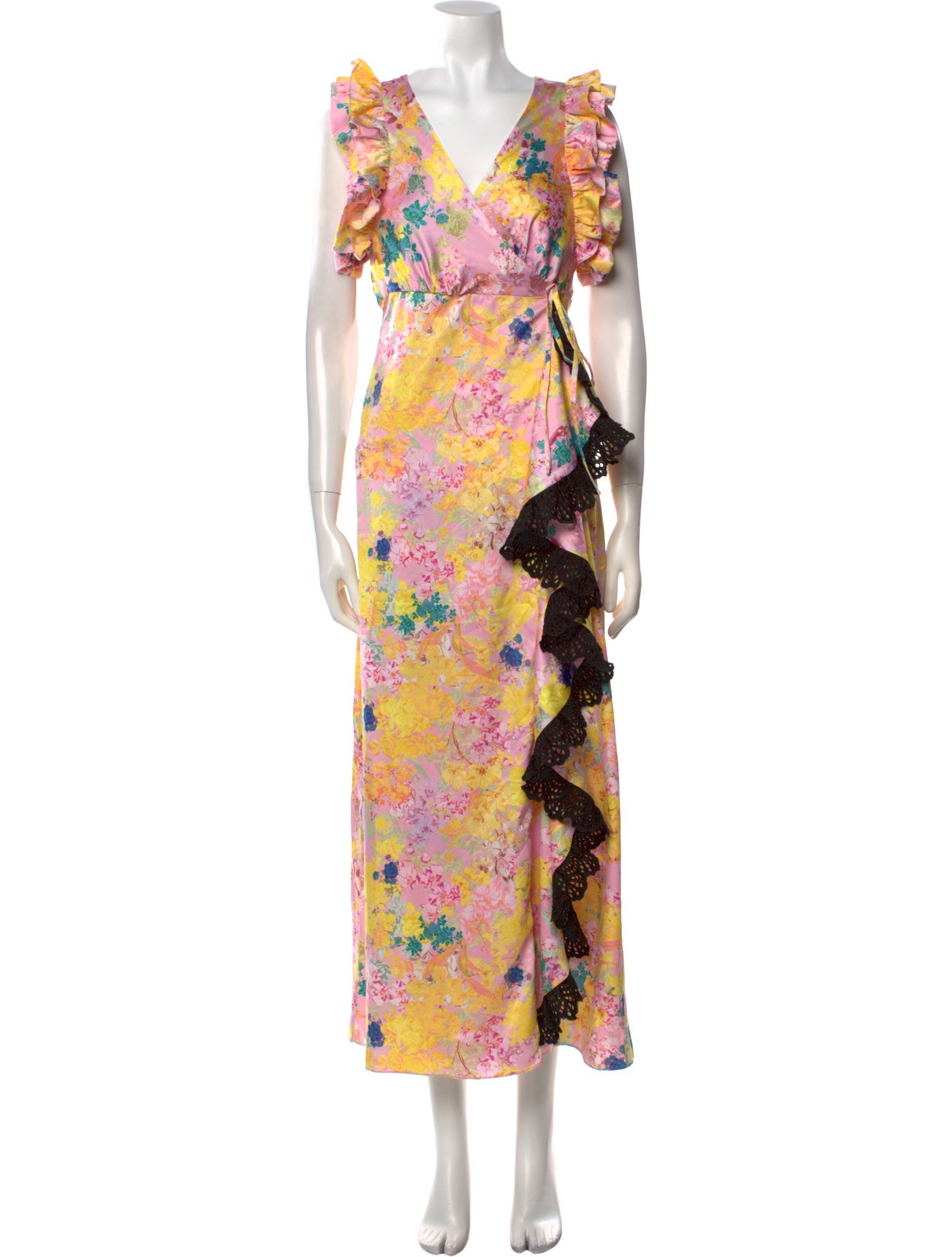 Kika Vargas Floral Print Long Dress w/ Tags