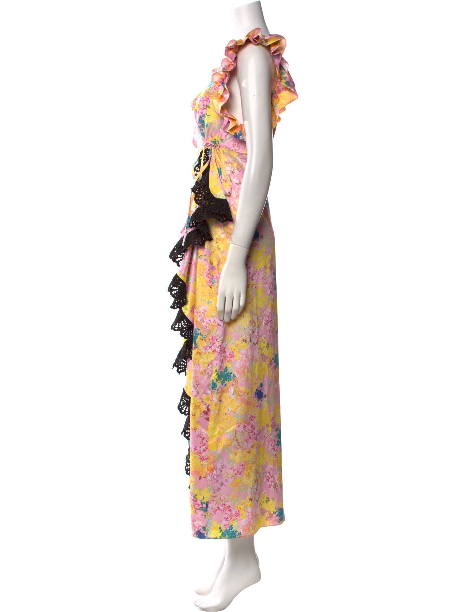Kika Vargas Floral Print Long Dress w/ Tags