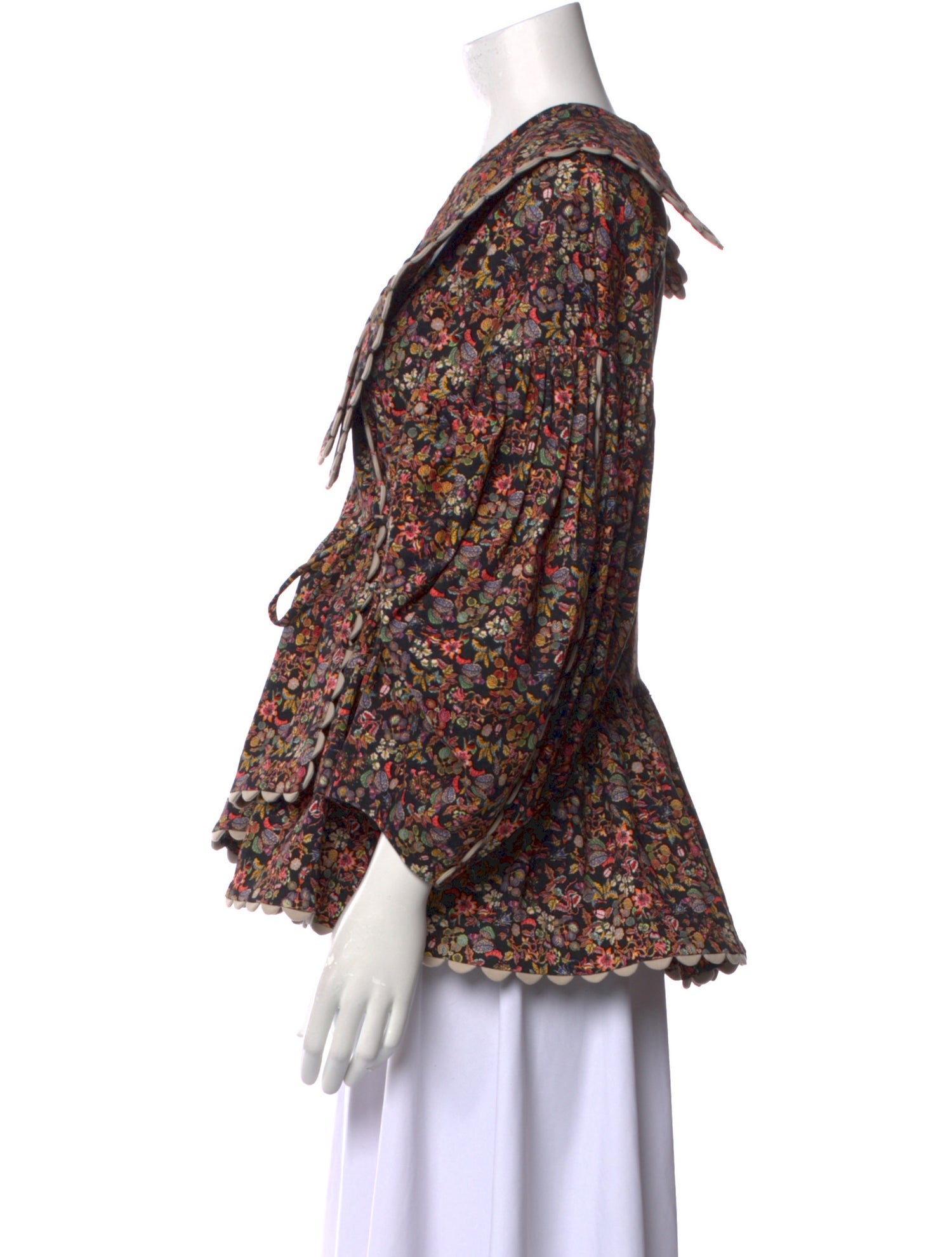 Kika Vargas Floral Print V-Neck Blouse