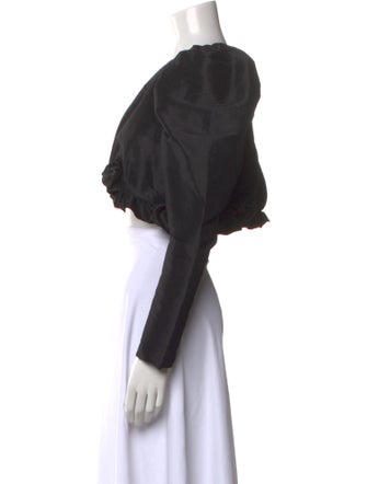 Kika Vargas Silk Scoop Neck Crop Top