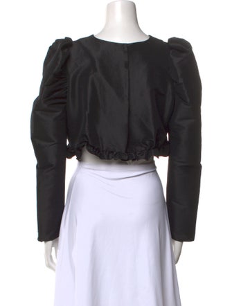 Kika Vargas Silk Scoop Neck Crop Top