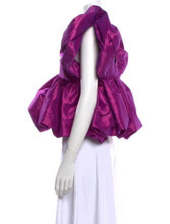 Kika Vargas Silk Scoop Neck Crop Top