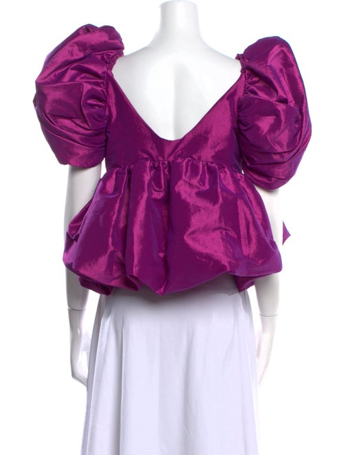 Kika Vargas Silk Scoop Neck Crop Top