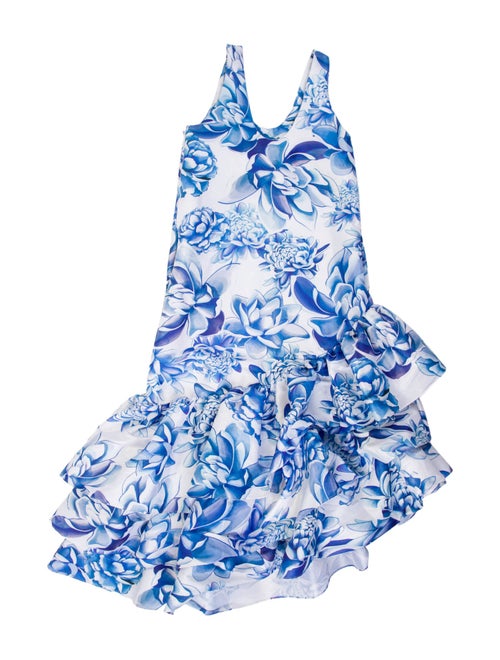 Kika Vargas Floral Print Midi Length Dress