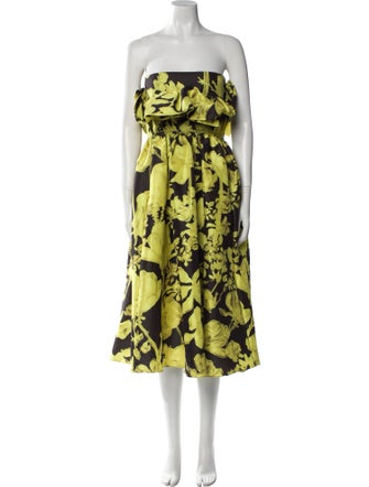 Kika Vargas Floral Print Knee-Length Dress