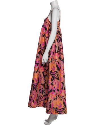 Kika Vargas Floral Print Long Dress