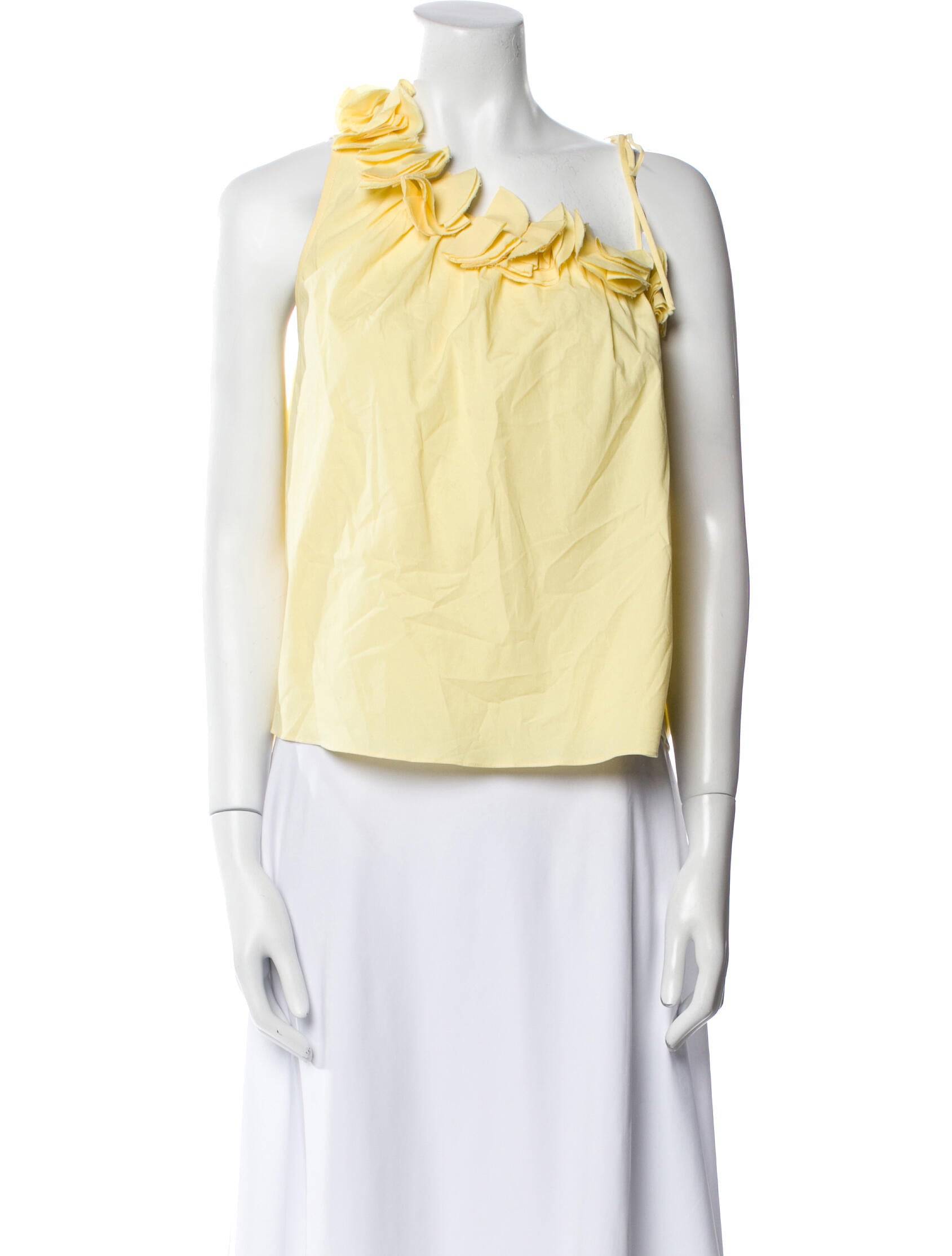 Kika Vargas One-Shoulder Sleeveless Crop Top