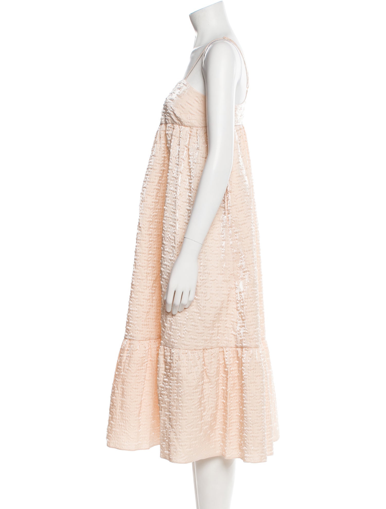Kika Vargas Square Neckline Midi Length Dress