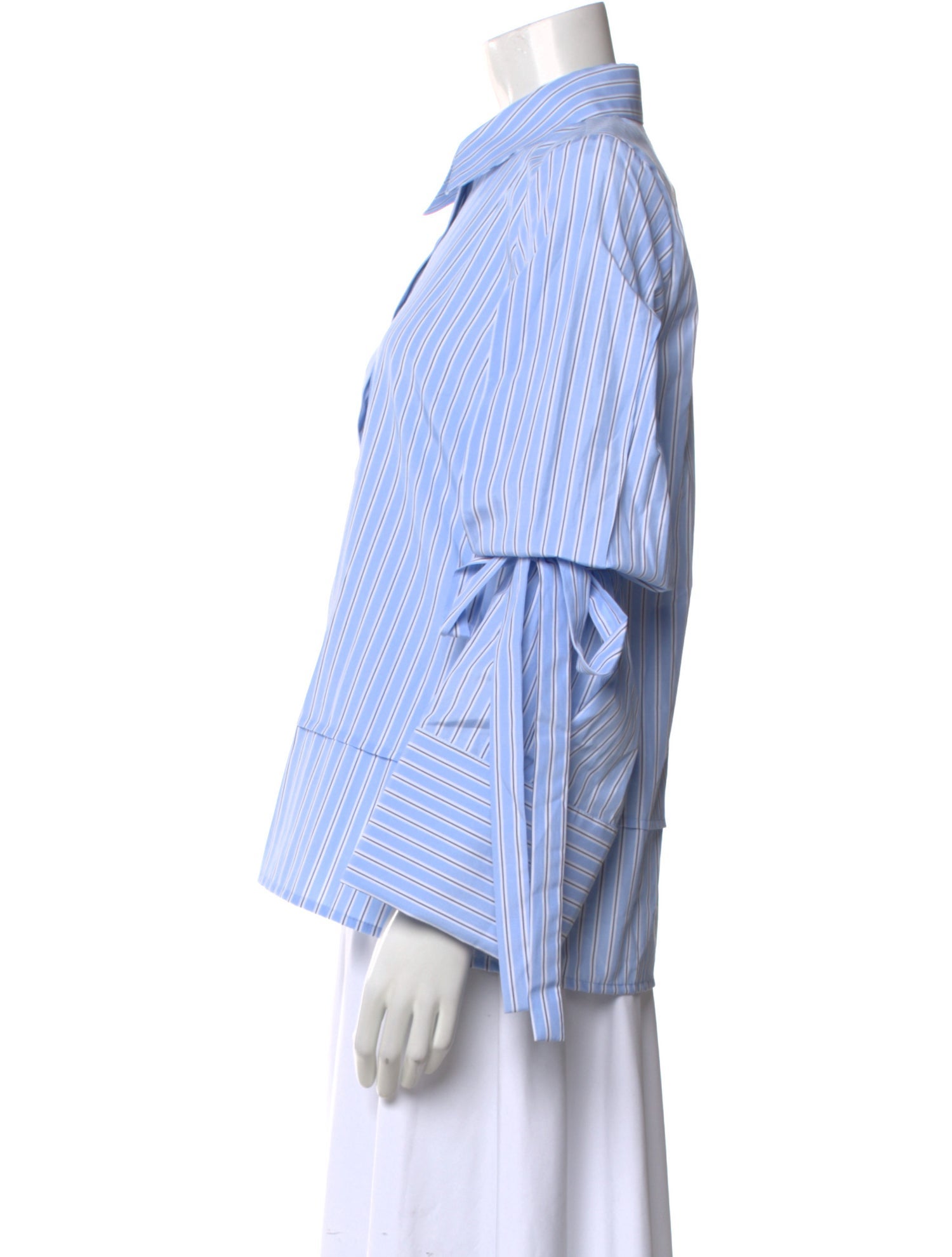 Kika Vargas Striped Long Sleeve Button-Up Top w/ Tags