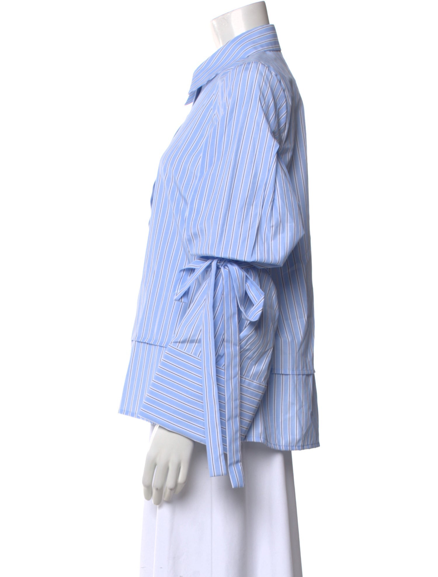 Kika Vargas Striped Long Sleeve Button-Up Top w/ Tags