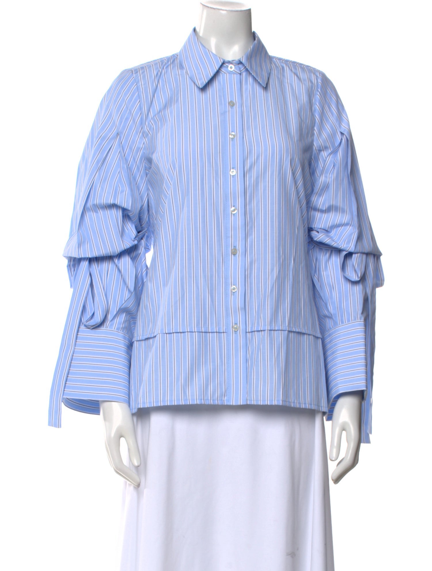 Kika Vargas Striped Long Sleeve Button-Up Top w/ Tags