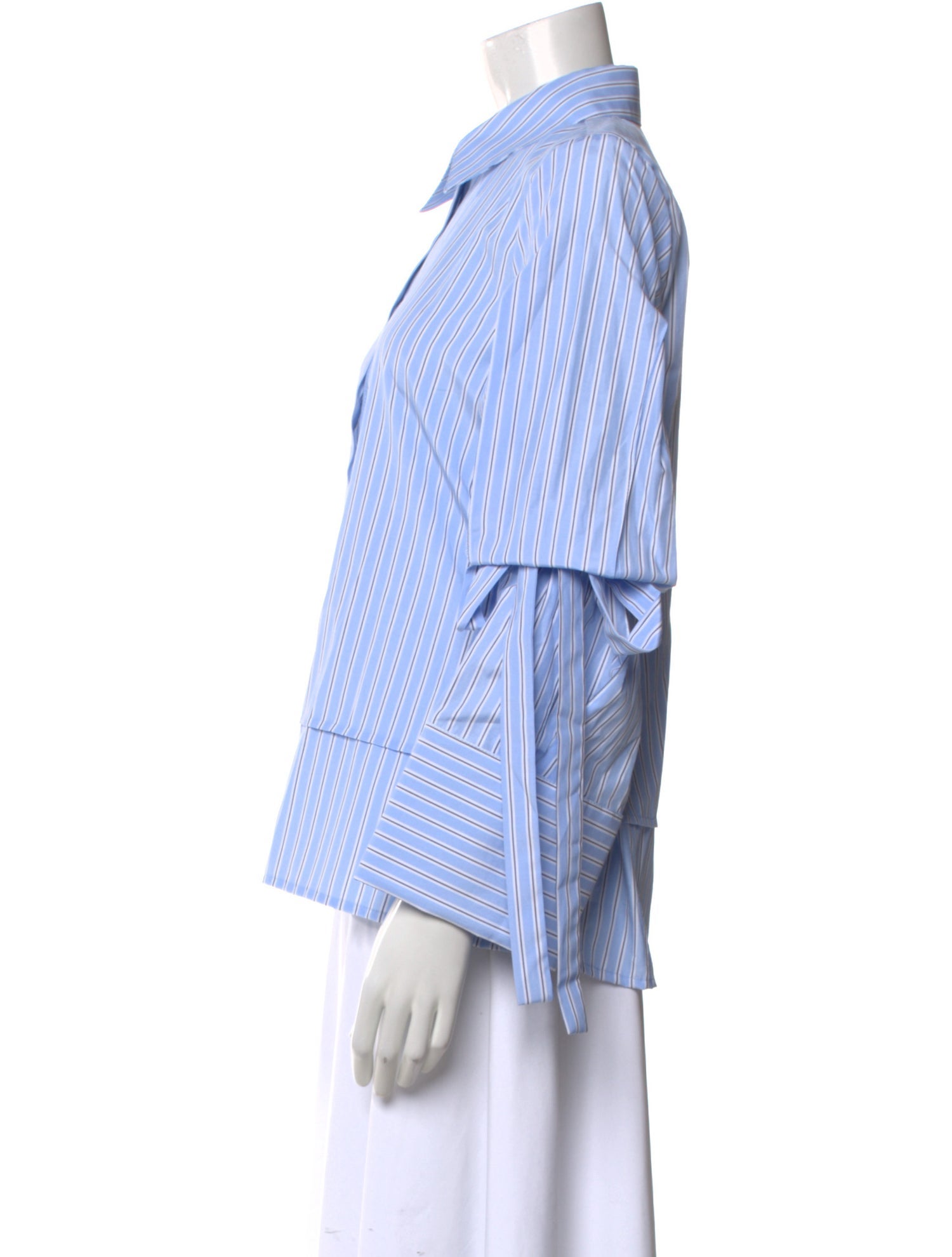 Kika Vargas Striped Long Sleeve Button-Up Top w/ Tags