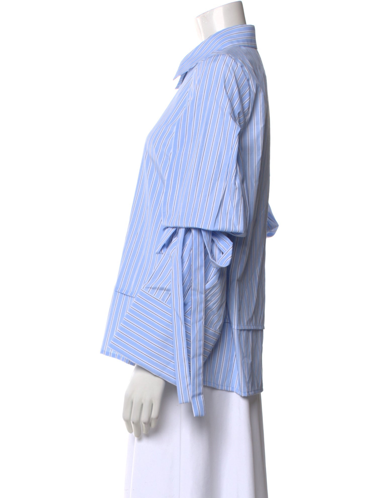 Kika Vargas Striped Long Sleeve Button-Up Top w/ Tags