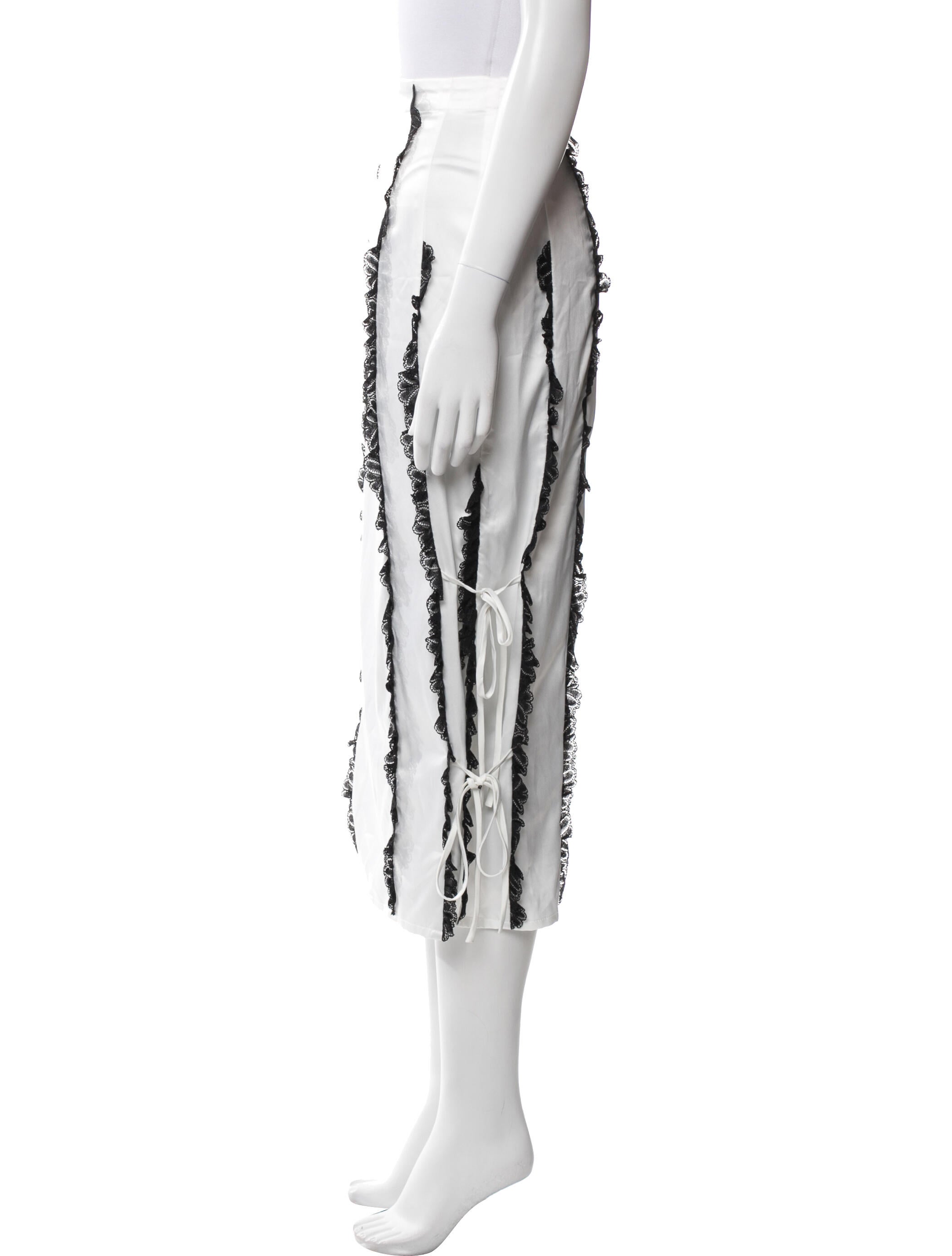 Kika Vargas Lace Trim Embellishment Midi Length Skirt w/ Tags