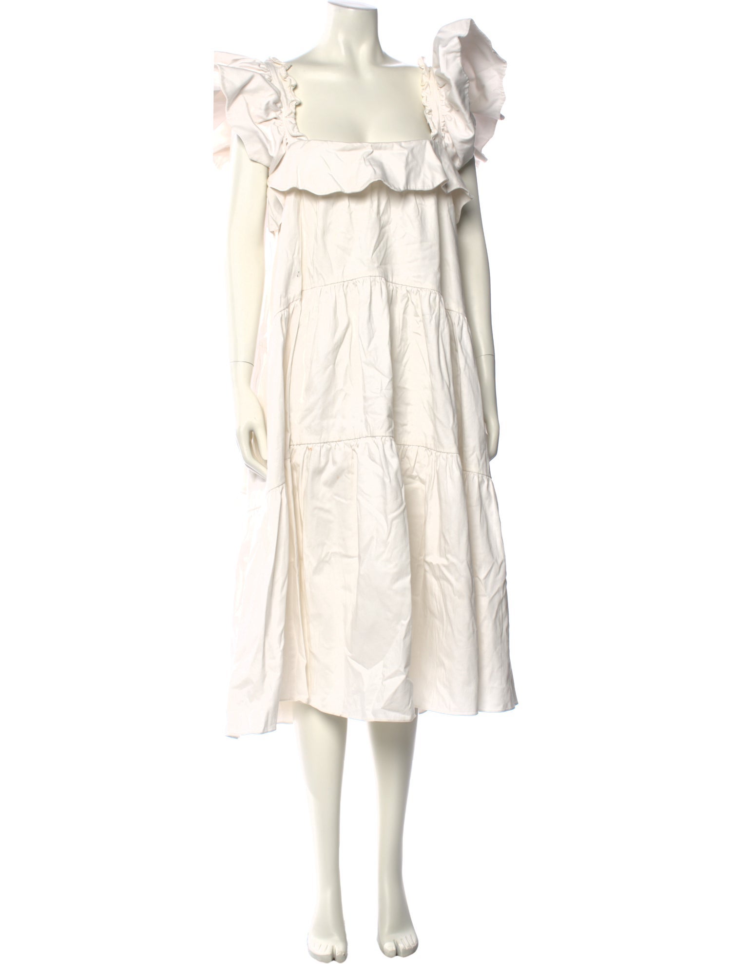 Kika Vargas Square Neckline Midi Length Dress