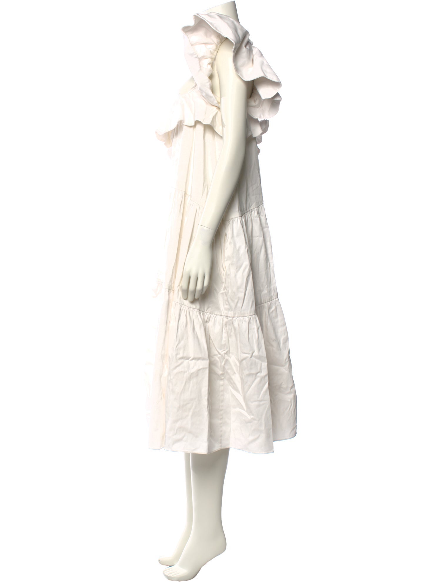 Kika Vargas Square Neckline Midi Length Dress