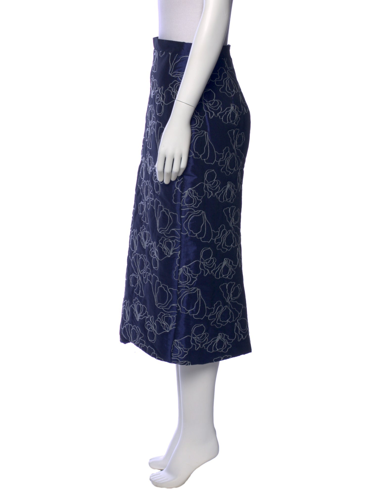 Kika Vargas Silk Midi Length Skirt