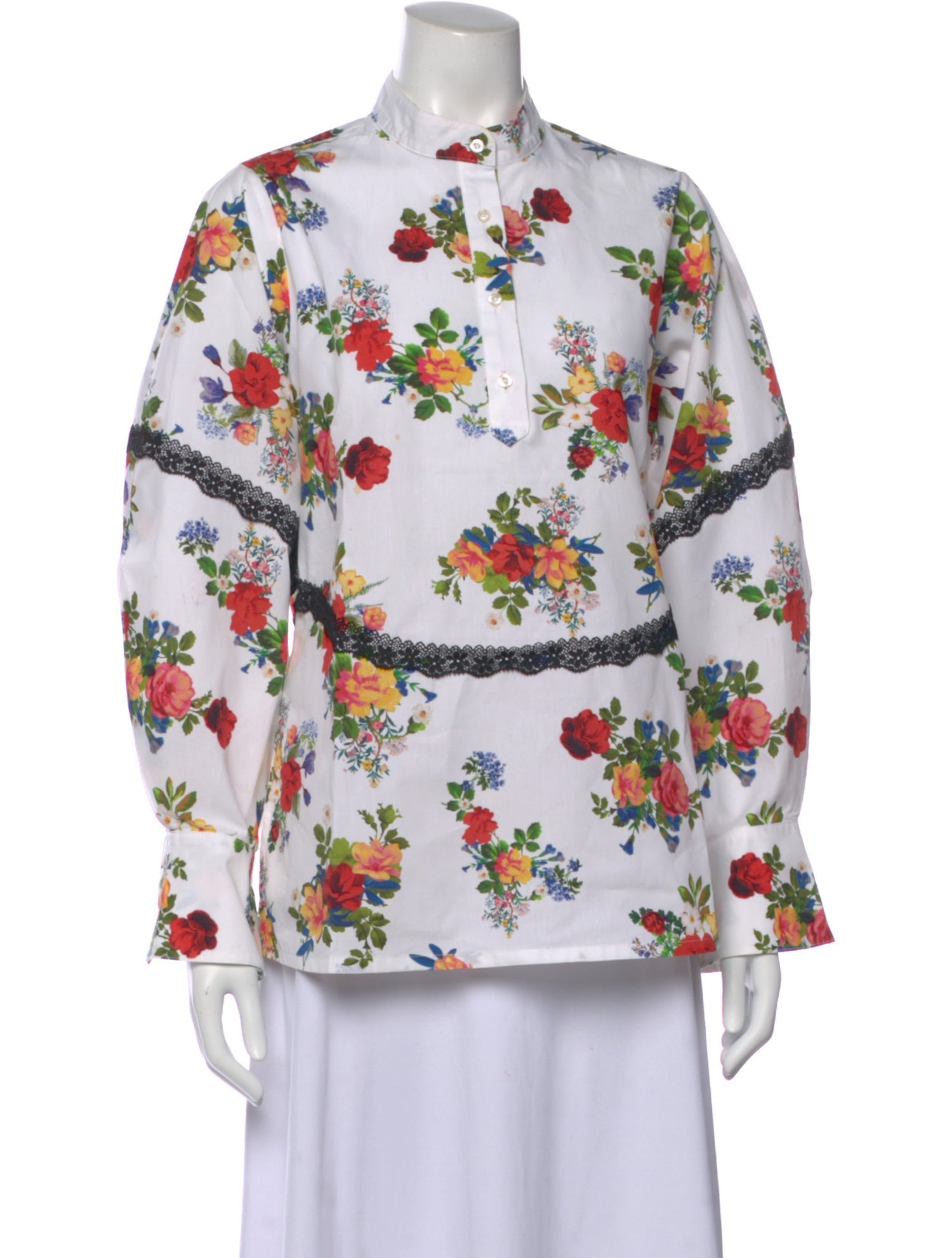 Kika Vargas Floral Print Long Sleeve Blouse