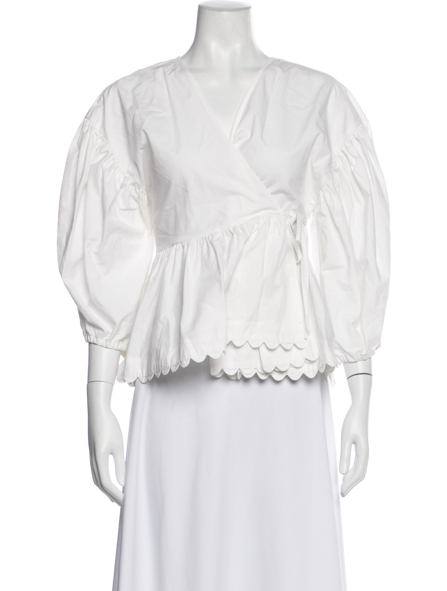 Kika Vargas V-Neck Short Sleeve Blouse