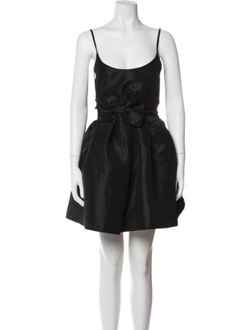 Pre-owned Kika Vargas Scoop Neck Mini Dress In Black