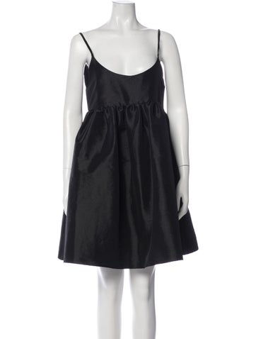 Pre-owned Kika Vargas Scoop Neck Mini Dress In Blue