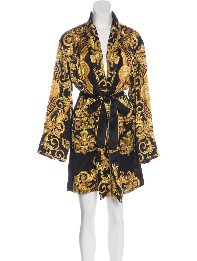 KITH x Versace 2019 Grec0 Silk Robe w/ Tags - Gold Loungewear, Clothing ...