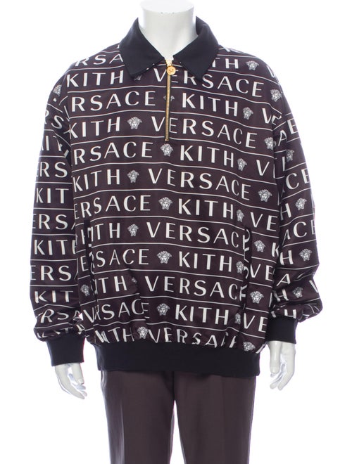 KITH x Versace Quarter Zip Pullover Black Printed Bomber Jacket