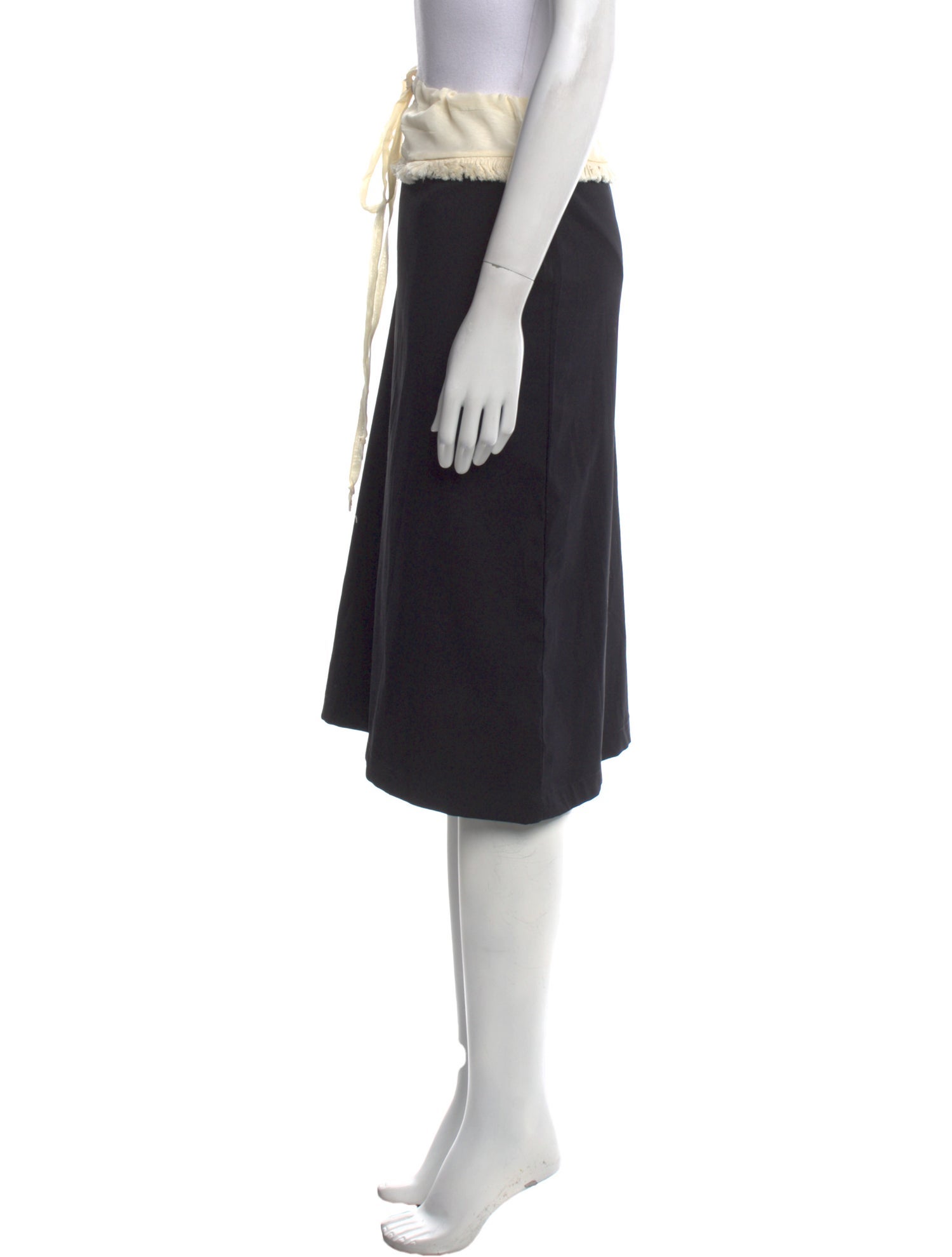 Michelle Del Rio Fringe Trim Accent Knee-Length Skirt