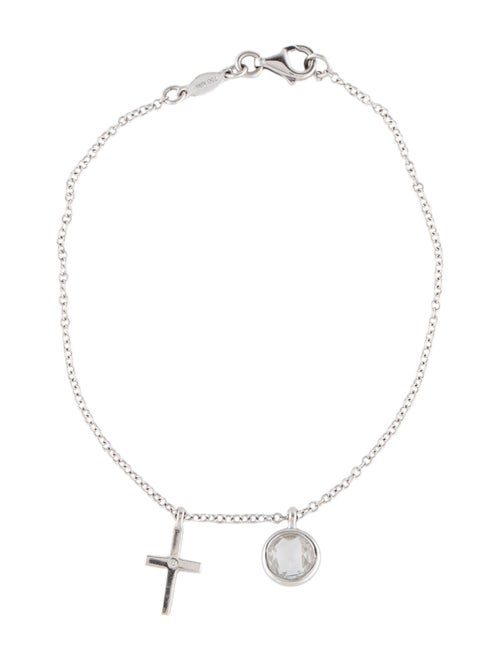 Kiki McDonough 18K Diamond & Quartz Cross Charm Bracelet