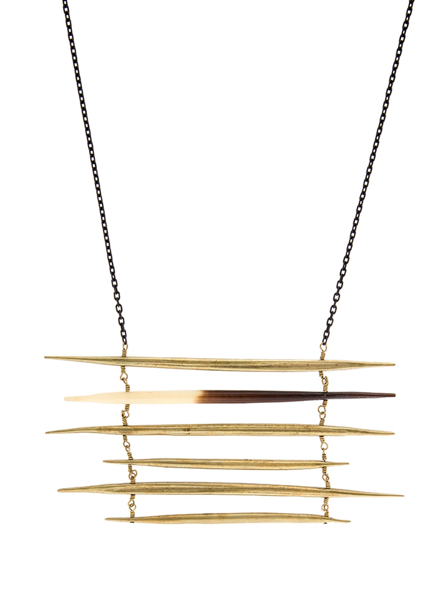 K/LLER Collection Porcupine Quill Ladder Pendant Necklace