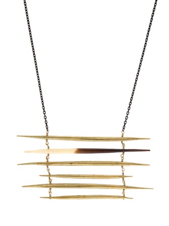K/LLER Collection Porcupine Quill Ladder Pendant Necklace