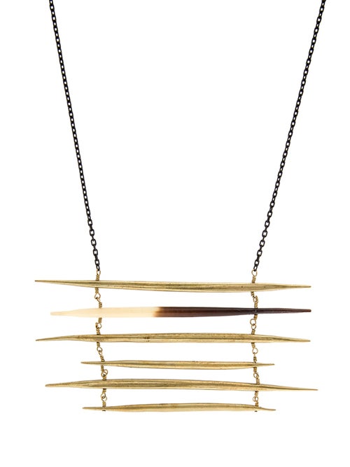 K/LLER Collection Porcupine Quill Ladder Pendant Necklace