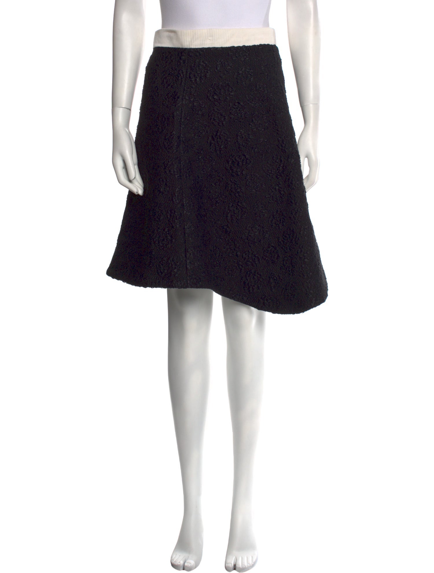 Karla Spetic Scalloped Accent Knee-Length Skirt