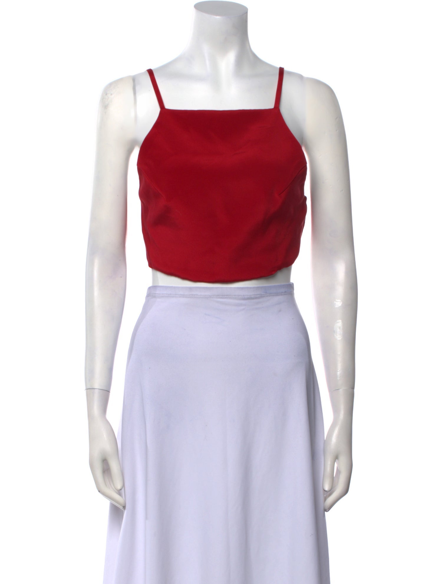Karla Spetic Silk Square Neckline Crop Top