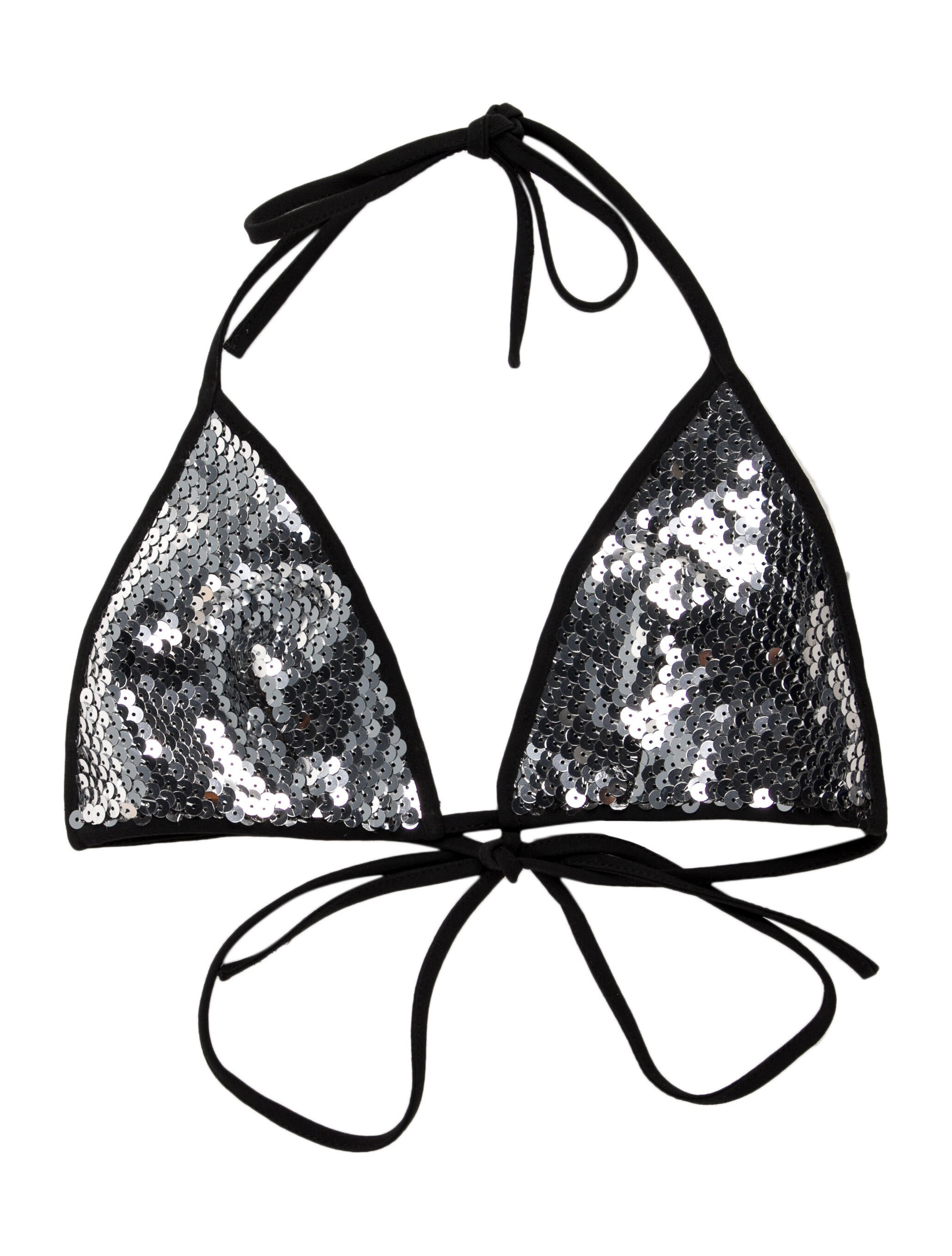 David Koma Sequin Embellishments Top Black Swimwear, Clothing