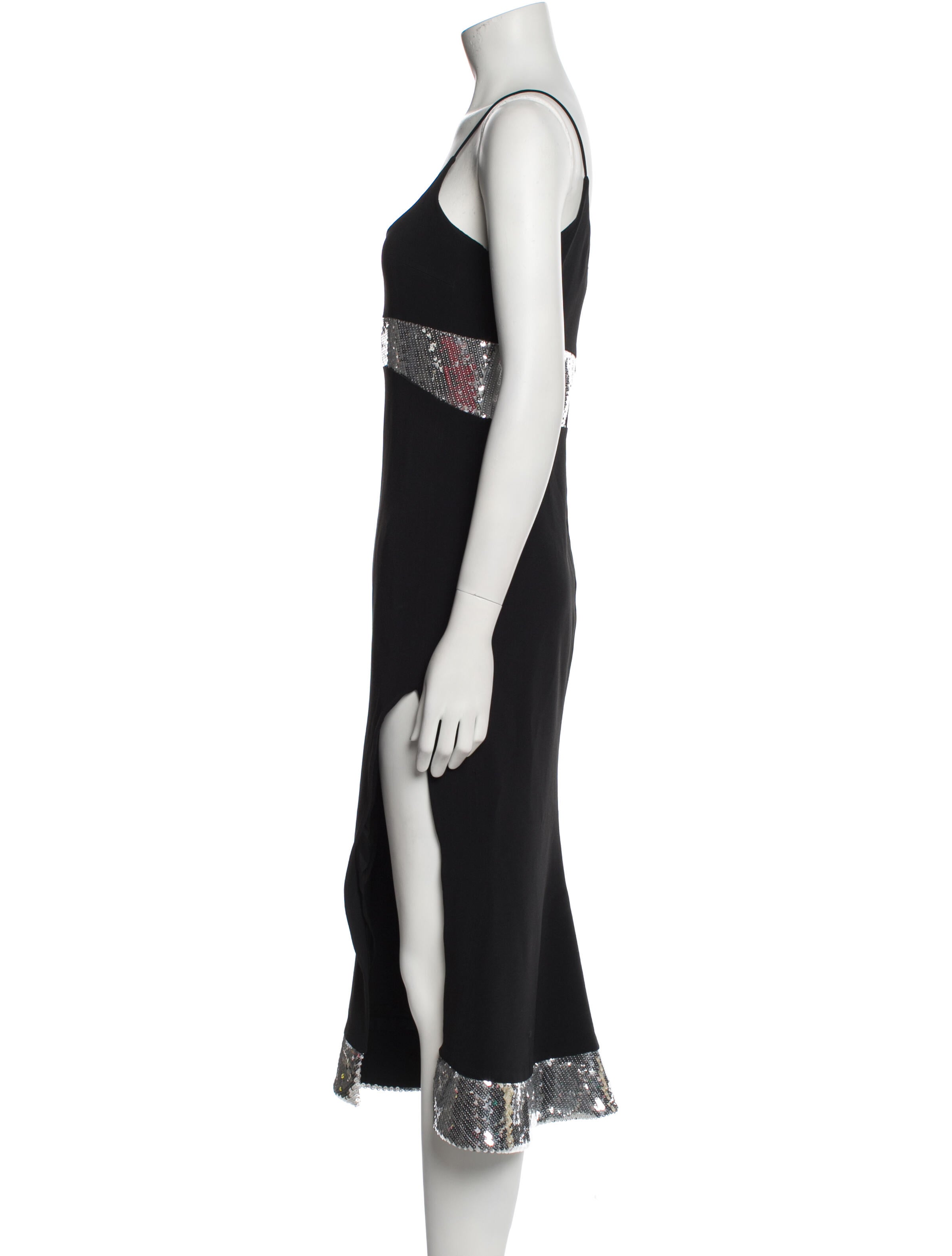 David Koma Scoop Neck Midi Length Dress