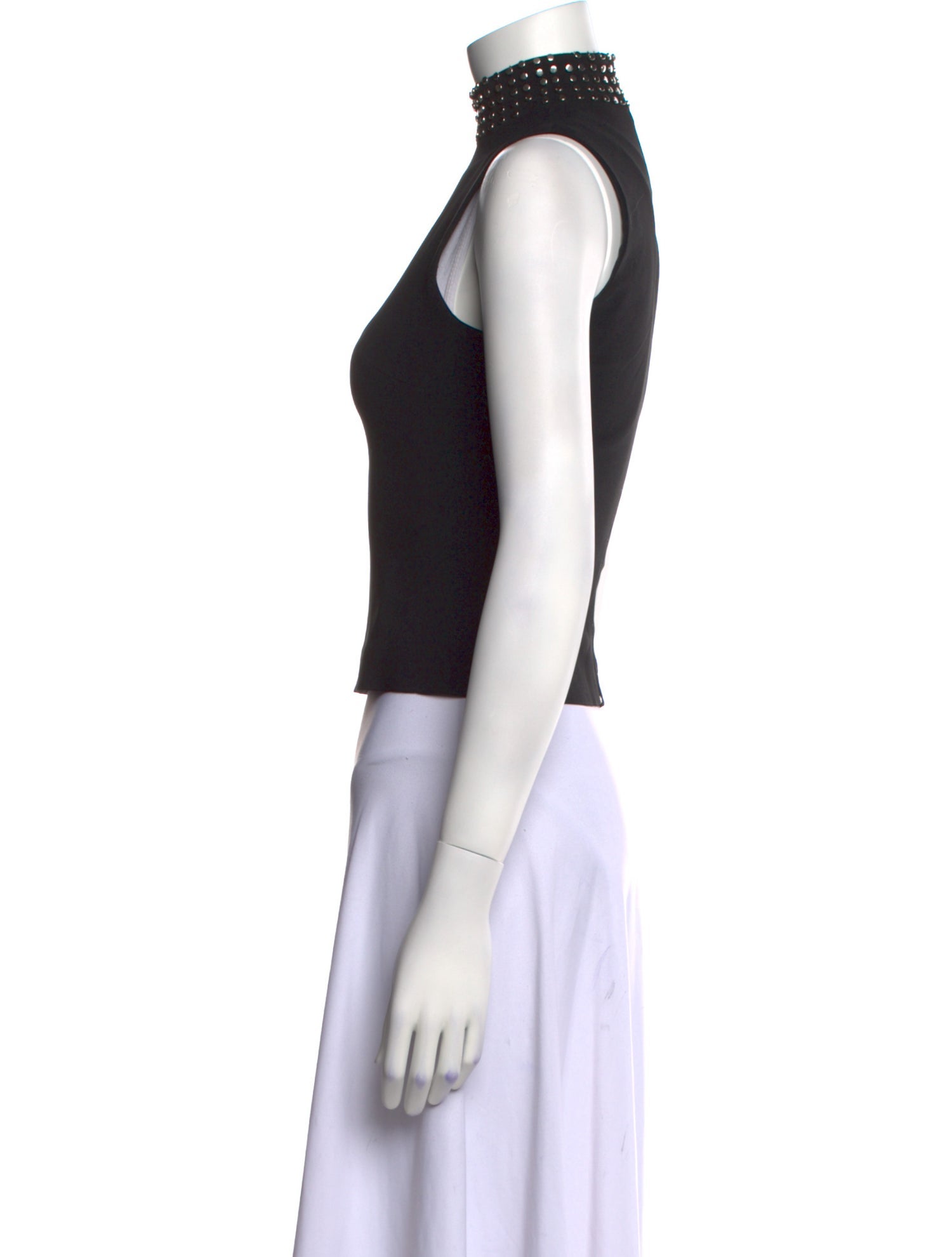 David Koma Mock Neck Sleeveless Crop Top