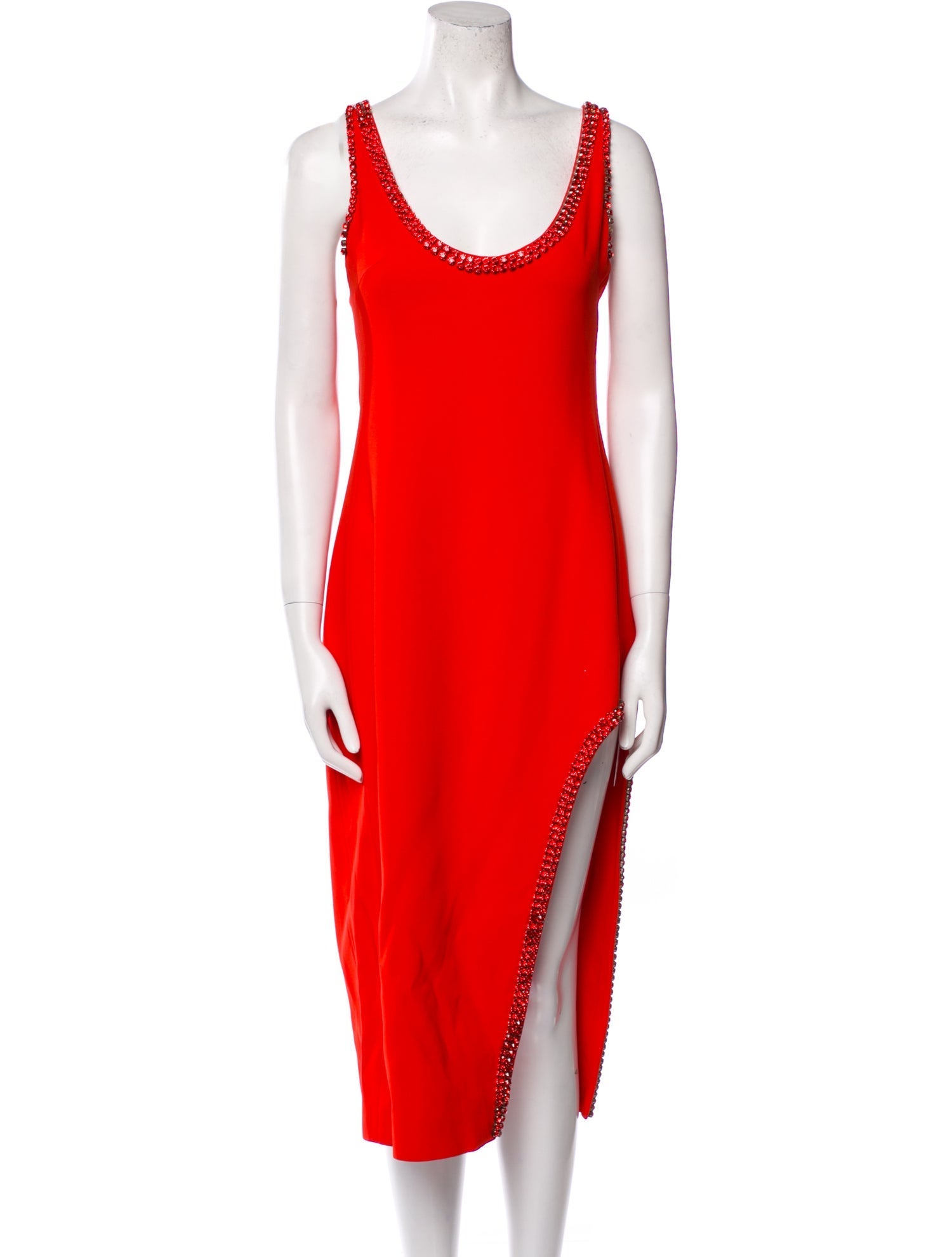 David Koma Scoop Neck Midi Length Dress
