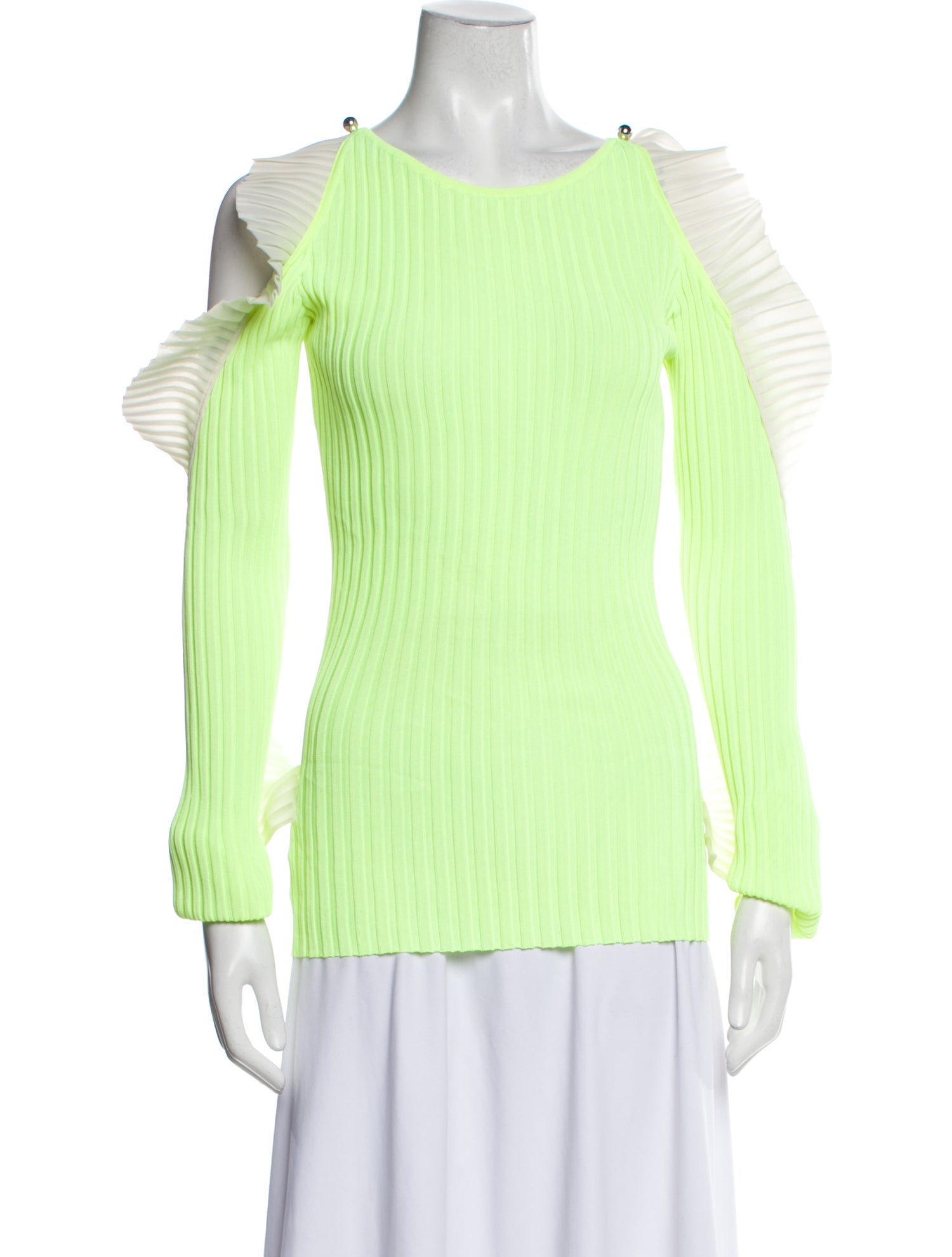 David Koma Scoop Neck Long Sleeve Top