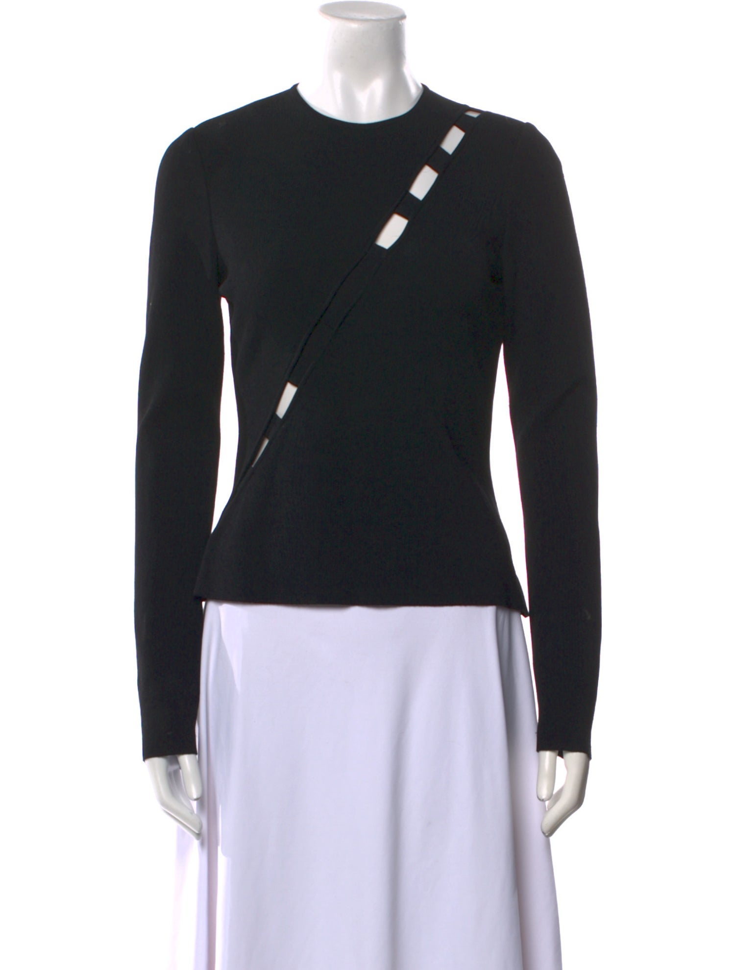 David Koma Crew Neck Long Sleeve Top